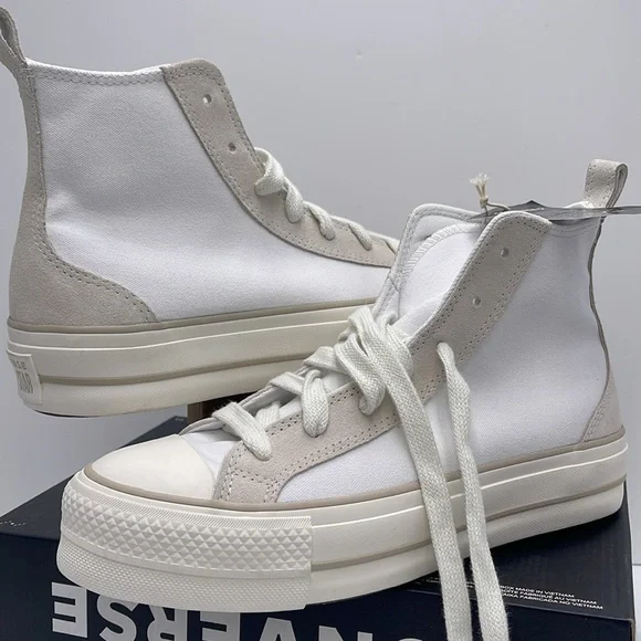 Converse WMNS CTAS LIFT HI
WHITE/VAPOROUS GRAY/LIGHT GOLD A09774C Platforms Snkr - Picture 15 of 16
